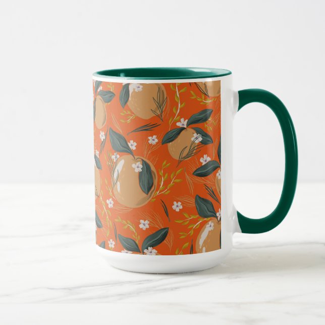 Taza Patrón de parejas y flores de los navidades (Derecha)
