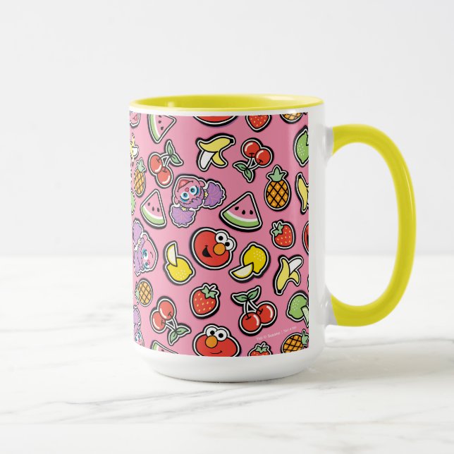 Taza Patrón de Pegatina de Frutos Elmo y Abby Cadabby (Derecha)