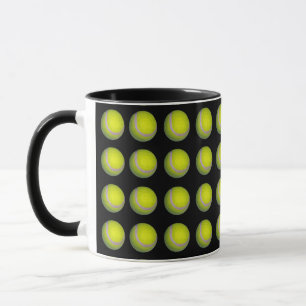 Taza Patrón De Pelota De Tenis Amarillo Y Negro,