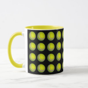 Taza Patrón De Pelota De Tenis Amarillo Y Negro,