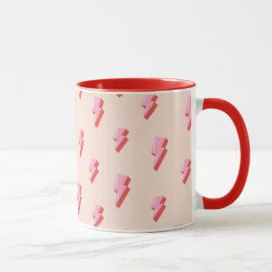 Taza Patrón de pernos de luz rosa