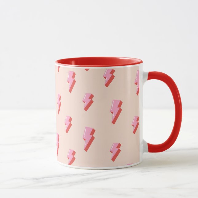 Taza Patrón de pernos de luz rosa (Derecha)