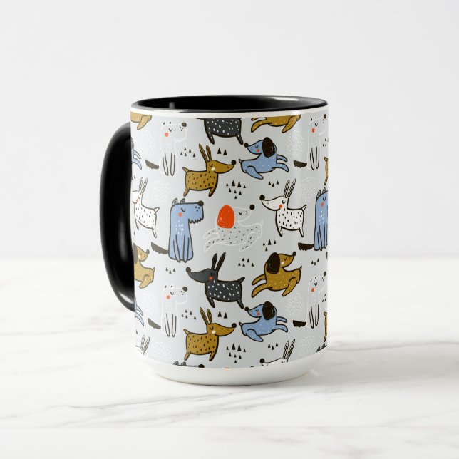 Taza Patrón de perro de garabato (Anverso izquierdo)