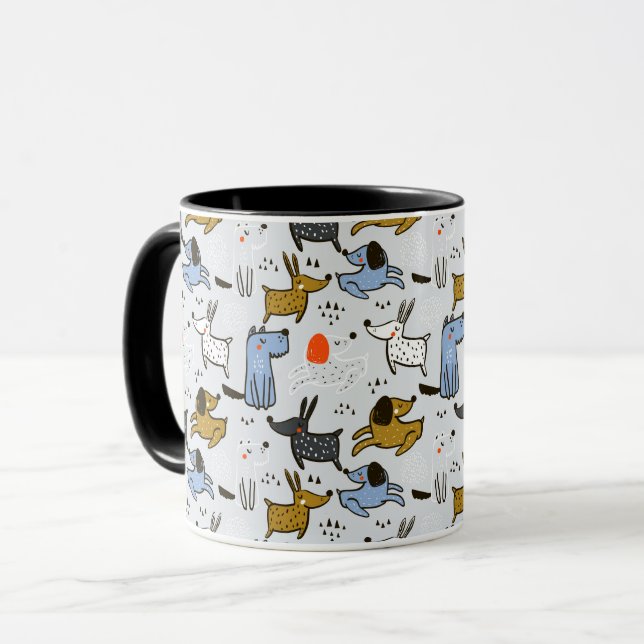 Taza Patrón de perro de garabato (Anverso izquierdo)
