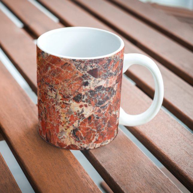 Taza Patrón de piedra de jasper brecciado por naranja (In Situ Bench)