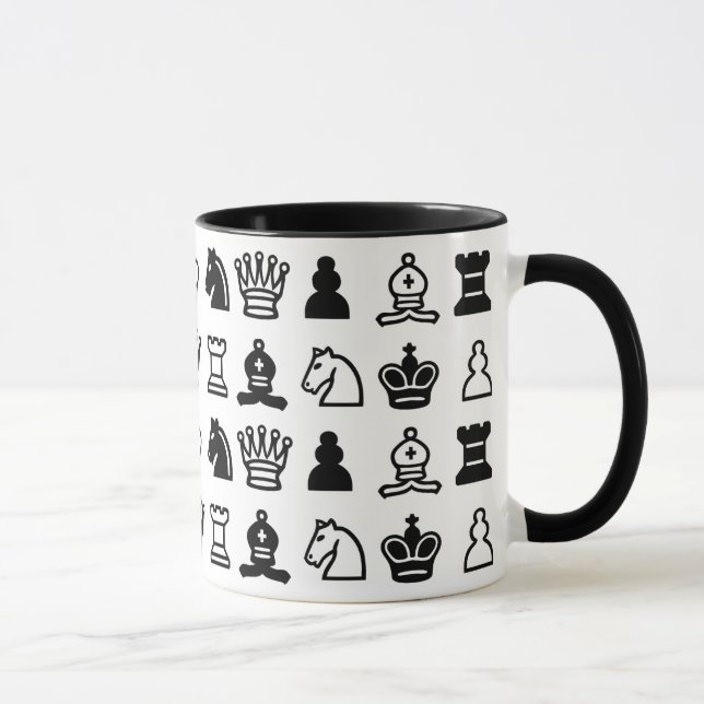 Taza Patrón de piezas de ajedrez (Derecha)