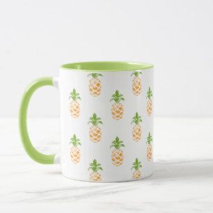 Taza Patrón de piña acuarela