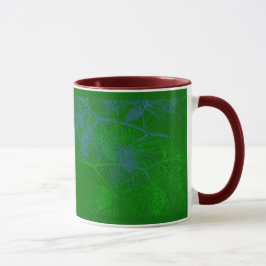 Taza Patrón de Pino Azul Verde