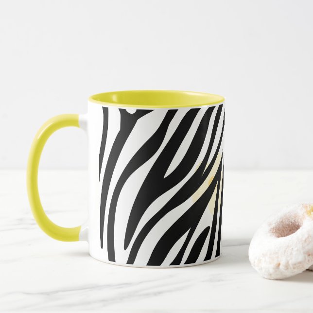 Taza Patrón de pintura negra Diseño de arte moderno (Con donut)
