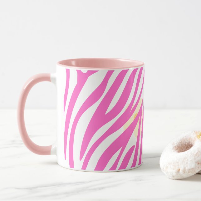 Taza Patrón de pintura rosa Diseño de arte moderno (Con donut)