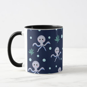 Taza Patrón de pulpo bajo el mar
