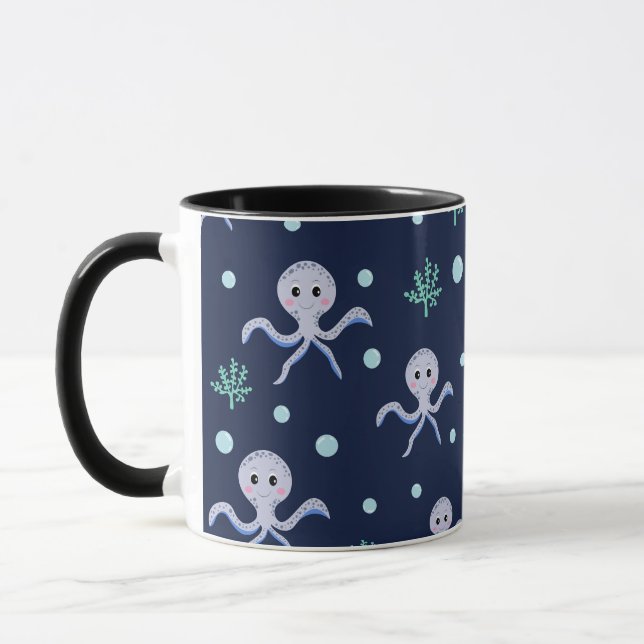 Taza Patrón de pulpo bajo el mar (Izquierda)