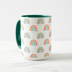 Taza Patrón de punto de la polca arcoiris colorida