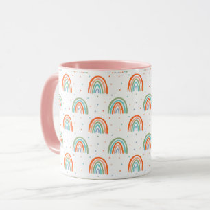 Taza Patrón de punto de la polca arcoiris colorida