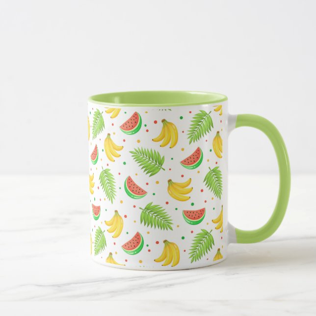 Taza Patrón de punto de polka de frutas tropicales (Derecha)