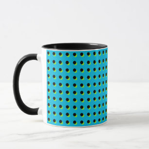 Taza Patrón de puntos azul retro neón de 80/90