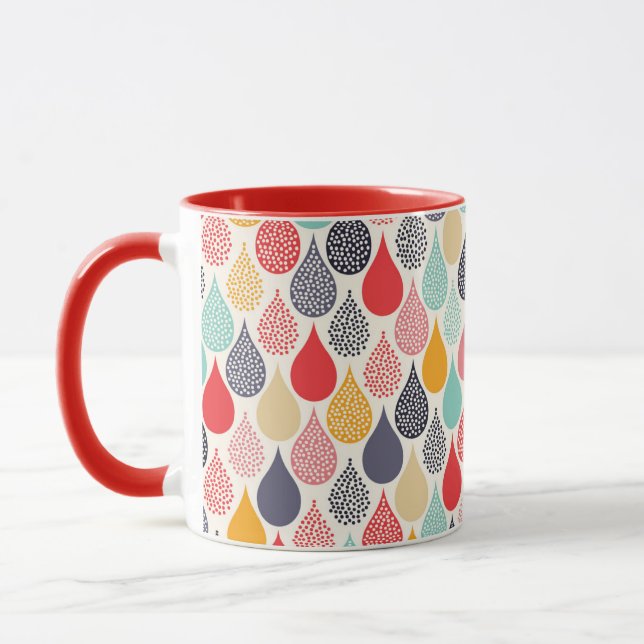 Taza Patrón de puntos de arte pop Raindrop (Izquierda)