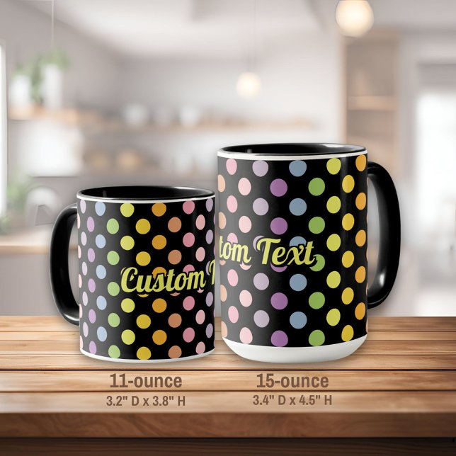 Taza Patrón de puntos de polka arco iris (Subido por el creador)