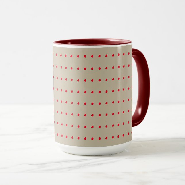 Taza Patrón de puntos de polka beige y oxidado (Anverso derecho)