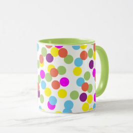 Taza Patrón de puntos de polka multicolor