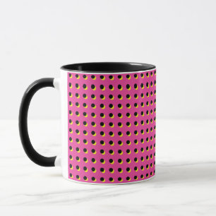 Taza Patrón de puntos rosados retro neón de 80/90