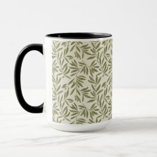 Taza Patrón de rama de olivo minimalista