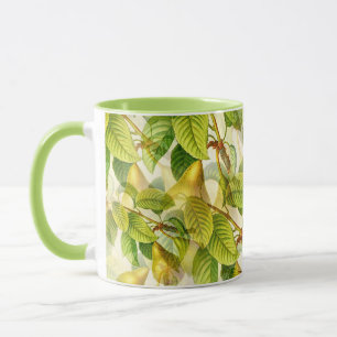Taza Patrón de ramas y peras del árbol de peras 