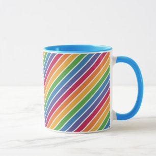 Taza Patrón de rayas arco iris
