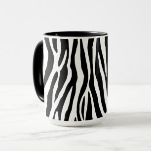 Taza Patrón de rayas de cebra   Clásico Ani en blanco y