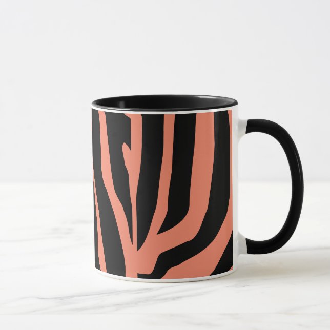 Taza Patrón de rayas de cebra personalizado (Derecha)