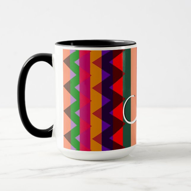 Taza Patrón de rayas de chevron de moda #11 (Izquierda)