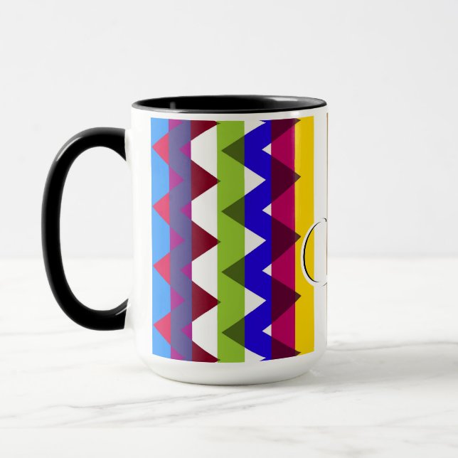 Taza Patrón de rayas de chevron de moda #14 (Izquierda)