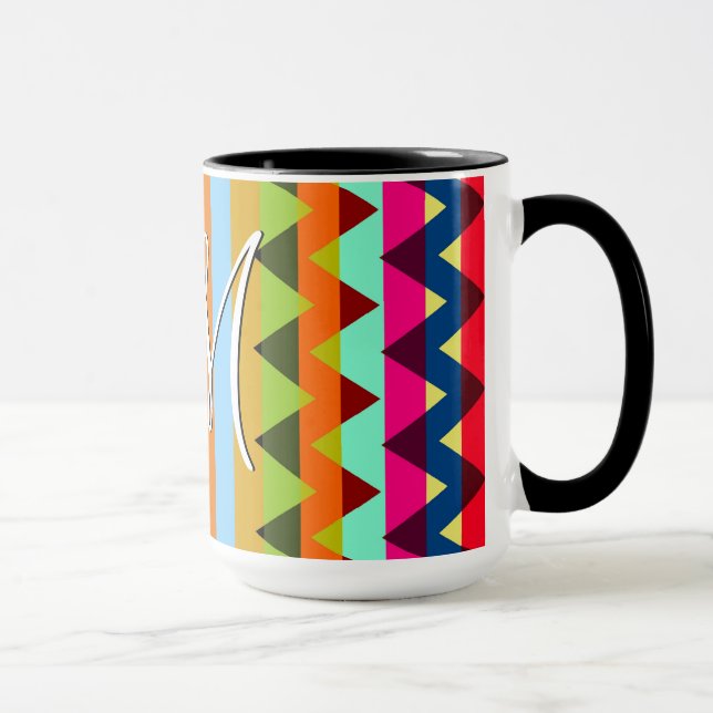 Taza Patrón de rayas de chevron de moda #16 (Derecha)