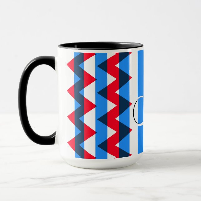 Taza Patrón de rayas de chevron de moda #5 (Izquierda)