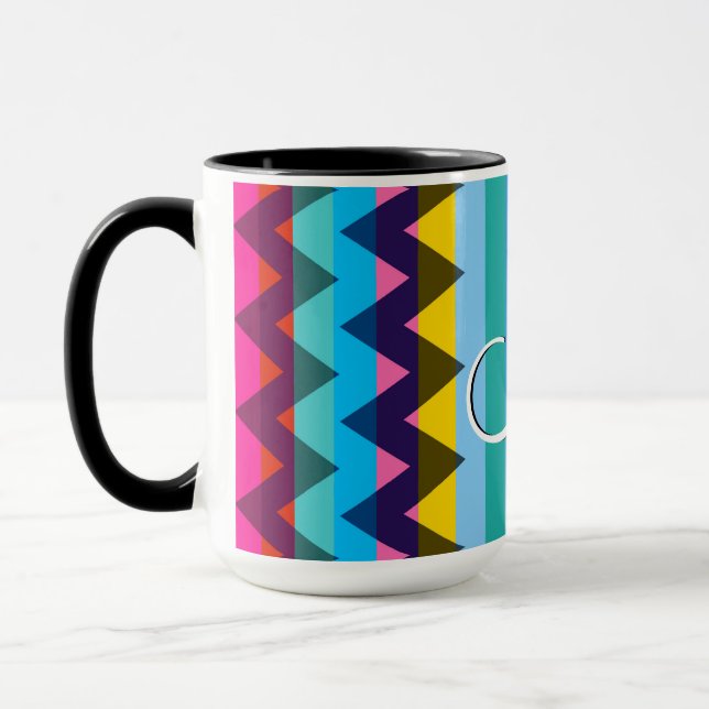 Taza Patrón de rayas de chevron de Moda de moda #7 (Izquierda)
