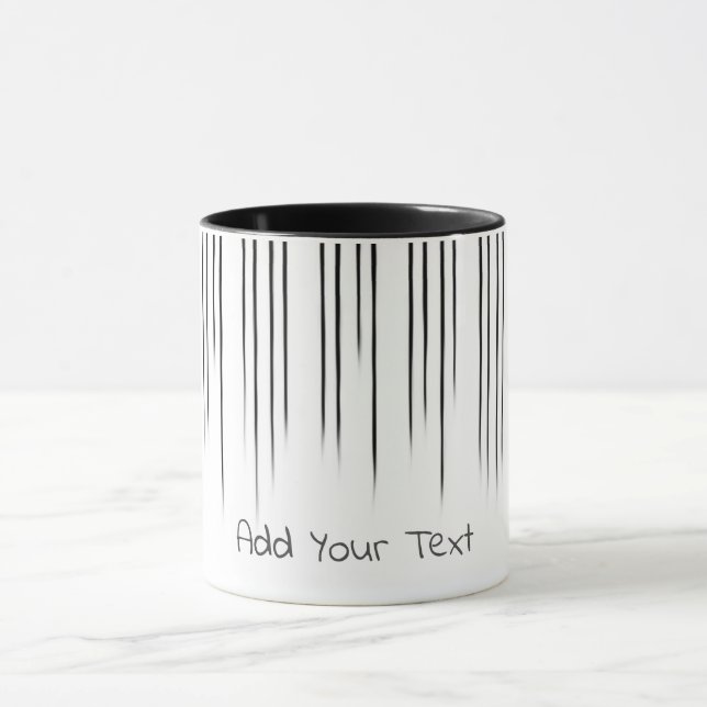 Taza Patrón de rayas de estilo negro/blanco (Centro)