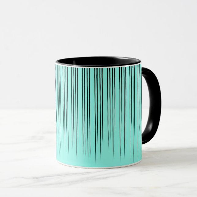 Taza Patrón de rayas de estilo negro/turquesa (Anverso derecho)