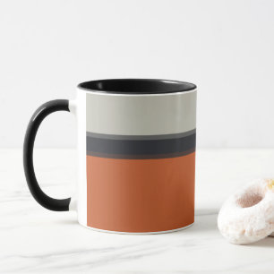 Taza Patrón de rayas grises de color rojo Naranja moder