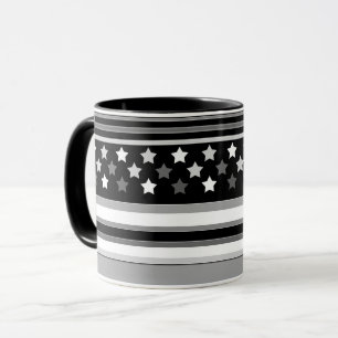 Taza Patrón de rayas horizontal con estrellas