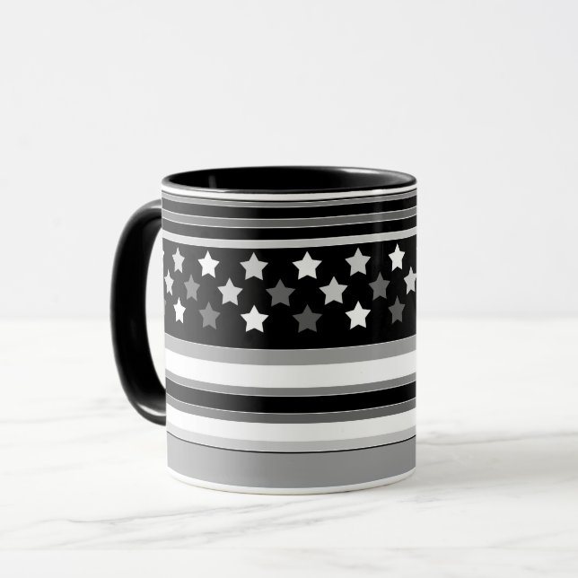 Taza Patrón de rayas horizontal con estrellas (Anverso izquierdo)
