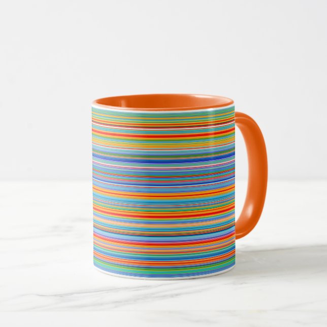 Taza Patrón de rayas multicolor (Anverso derecho)
