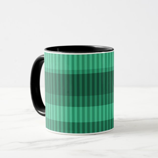 Taza Patrón de rayas verticales de tonos verdes (Anverso izquierdo)