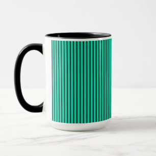 Taza Patrón de rayas verticales turquesa