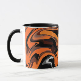 Taza Patrón de remolino abstracto naranja intenso