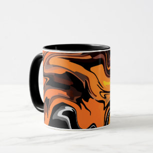 Taza Patrón de remolino abstracto naranja intenso