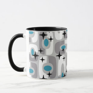 Taza Patrón de resumen cósmico moderno Retro Mid Centur