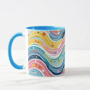 Taza Patrón de resumen ondulado del Groovy Retro 70