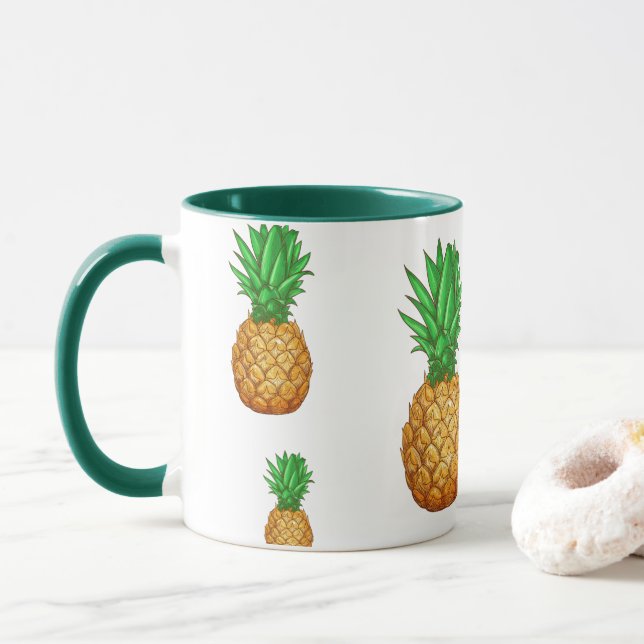Taza Patrón de rodaja de piña de piña de FRUTA TROPICAL (Con donut)