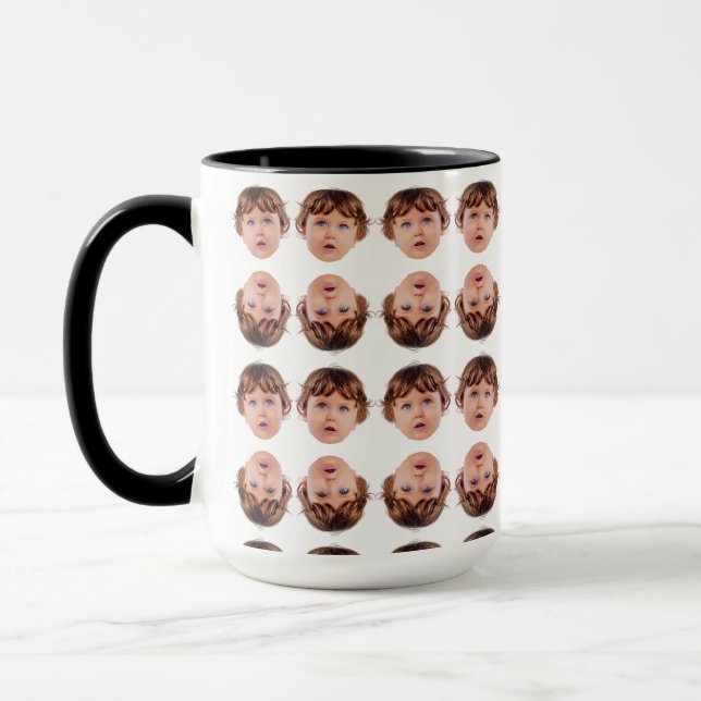 Taza Patrón de rostro del bebé personalizado Abuelo Pap (Izquierda)