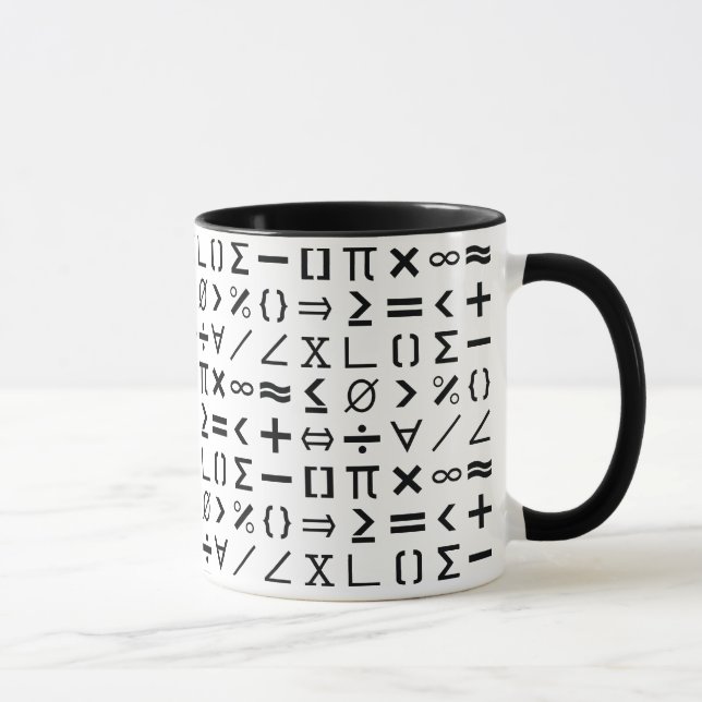 Taza Patrón de Rótulos y símbolos de matemáticas en bla (Derecha)